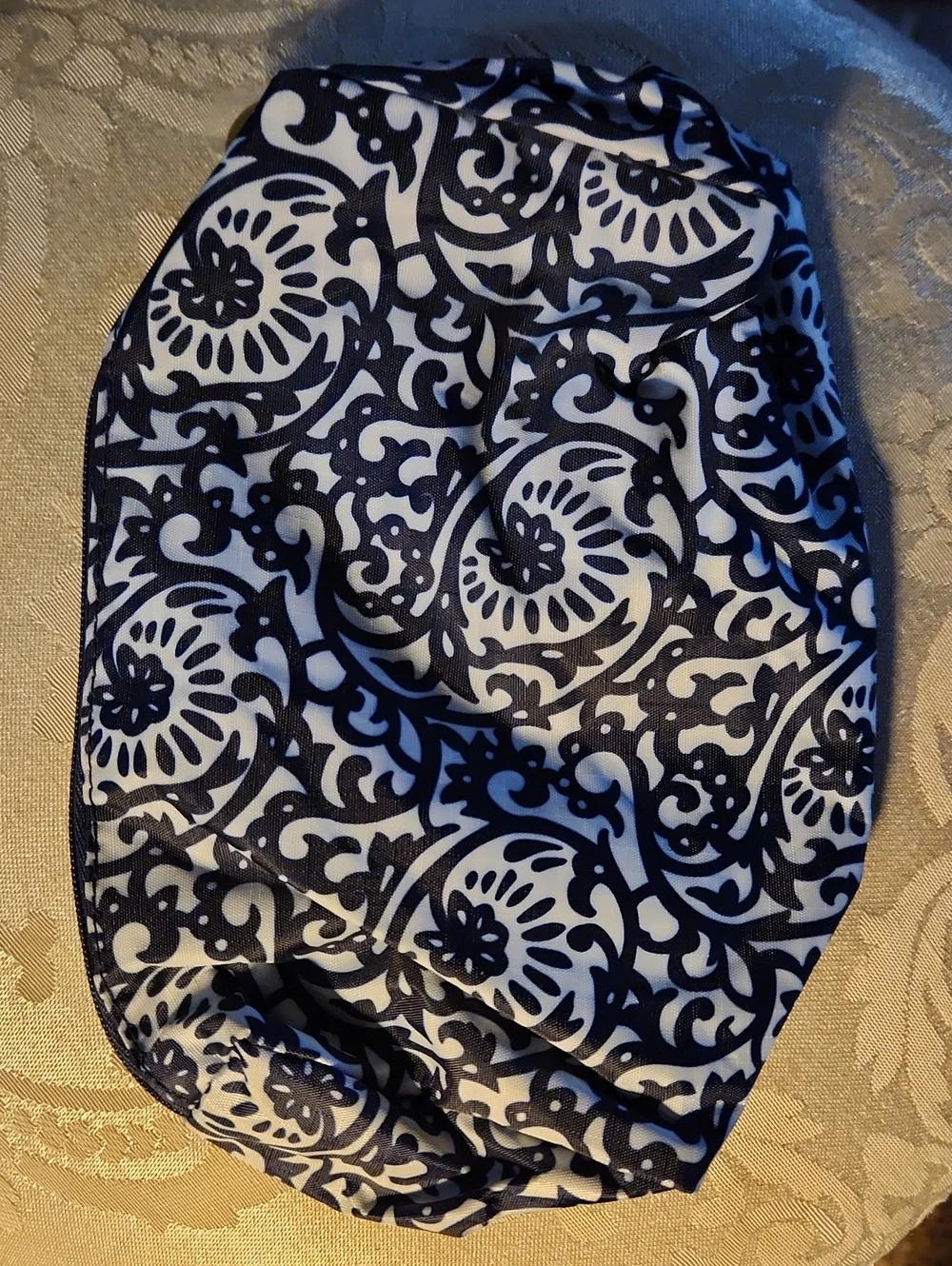 Estee Lauder Blue Floral Pattern Cosmetic Bag - Small Travel Pouch